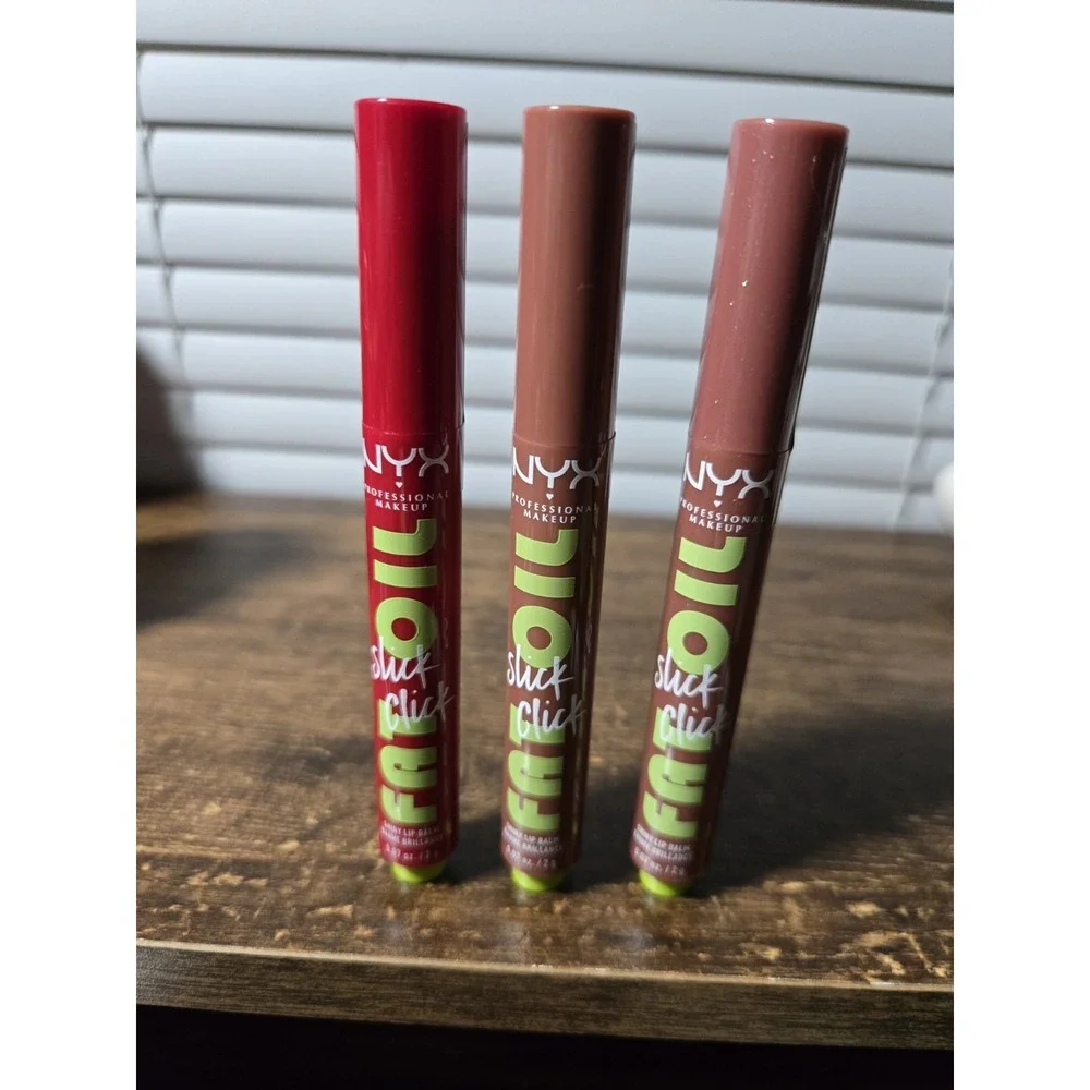 NYX Profesional Makeup Fat Oil Slick Click Lip Balm Trio 3 Shades 0.09‎ oz Each